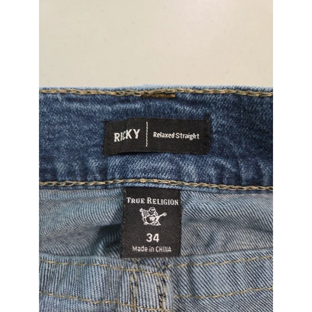 True Religion Ricky Big T Flap Relaxed Straight Jeans Sz 34 mens